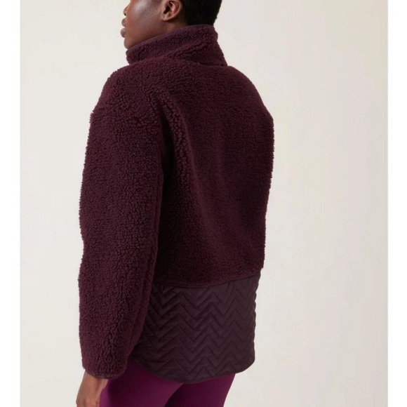 Athleta cozy sherpa snap sweater size M - Picture 2 of 10